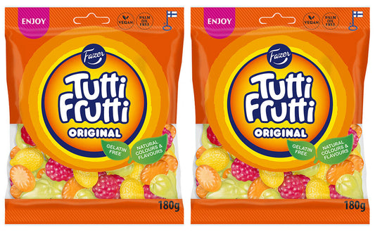 2 FAZER TUTTI FRUTTI Original Fruit Flavor Gummy Candy Party Sweets 180g 6.3oz