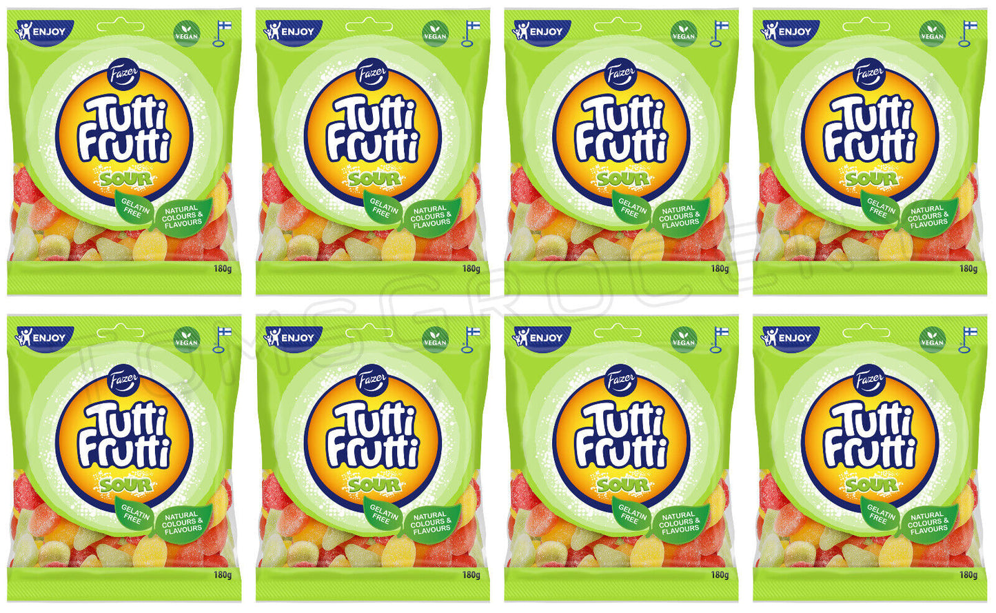 8 FAZER TUTTI FRUTTI Sour Fruit Flavor Gummy Candy Party Sweets 180g 6.3oz