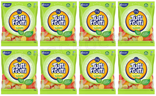 8 FAZER TUTTI FRUTTI Sour Fruit Flavor Gummy Candy Party Sweets 180g 6.3oz