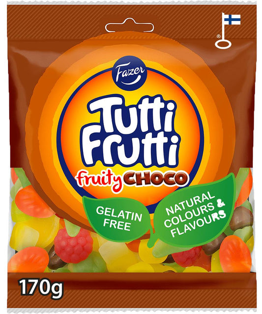 FAZER TUTTI FRUTTI Fruity Choco Flavor Gummy Candy Party Sweets 170g 6oz