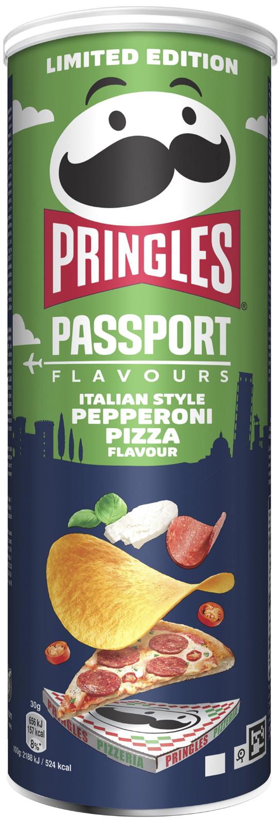 PRINGLES PASSPORT PEPPERONI PIZZA Flavor Potato Chips Snacks 165g 5.8oz