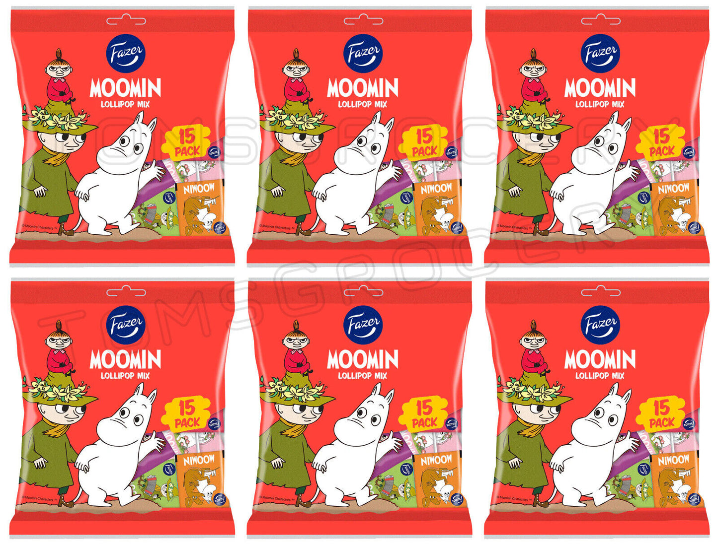 6 FAZER MOOMIN Lollipop Mix Fruit Flavor Assorted Party Sweets Candy 120g 4.2oz