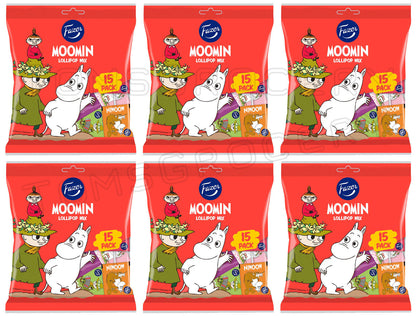 6 FAZER MOOMIN Lollipop Mix Fruit Flavor Assorted Party Sweets Candy 120g 4.2oz