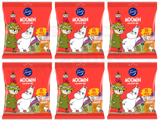 6 FAZER MOOMIN Lollipop Mix Fruit Flavor Assorted Party Sweets Candy 120g 4.2oz