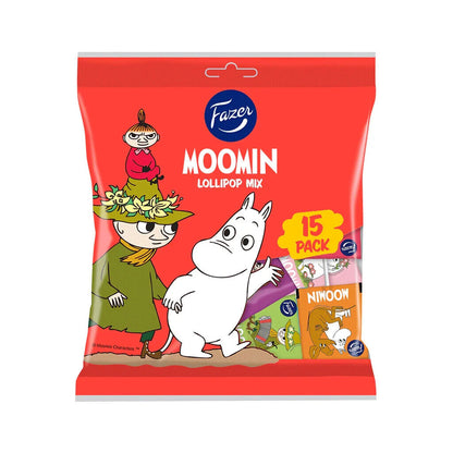 6 FAZER MOOMIN Lollipop Mix Fruit Flavor Assorted Party Sweets Candy 120g 4.2oz