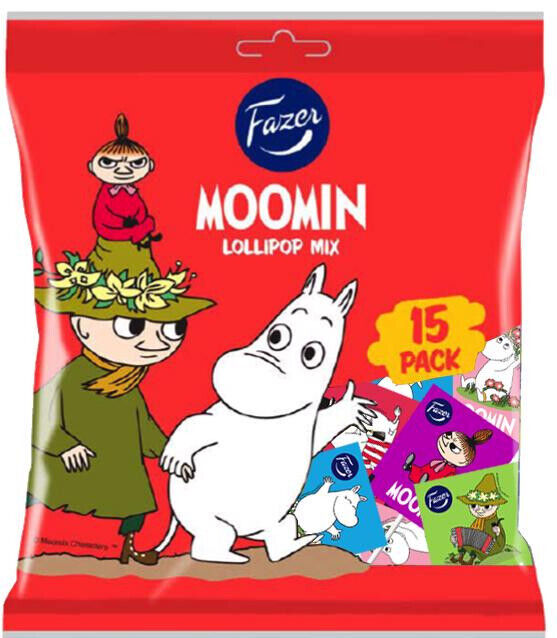 6 FAZER MOOMIN Lollipop Mix Fruit Flavor Assorted Party Sweets Candy 120g 4.2oz