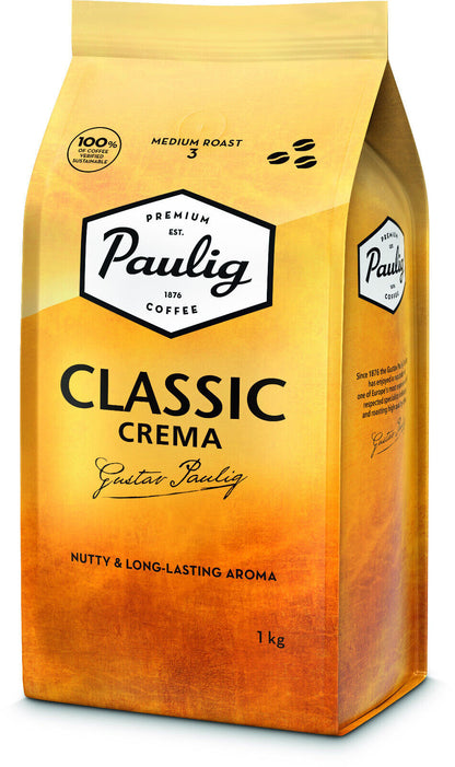 PAULIG CREMA Nutty & Long-Lasting Aroma Medium Roast Coffee Beans 1kg 35oz