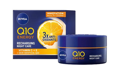NIVEA Q10 ENERGY Recharging Night Care Cream For All Skin Types 50ml
