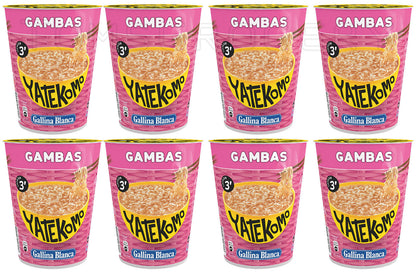 8 GALLINA BLANCA YATEKOMO Gambas Prawn Flavor Instant Noodle Maal Buckets 60g