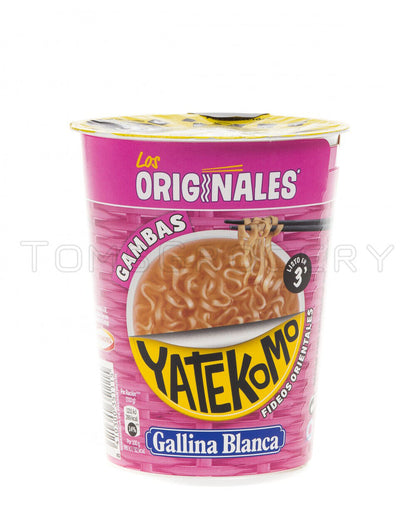 8 GALLINA BLANCA YATEKOMO Gambas Prawn Flavor Instant Noodle Maal Buckets 60g