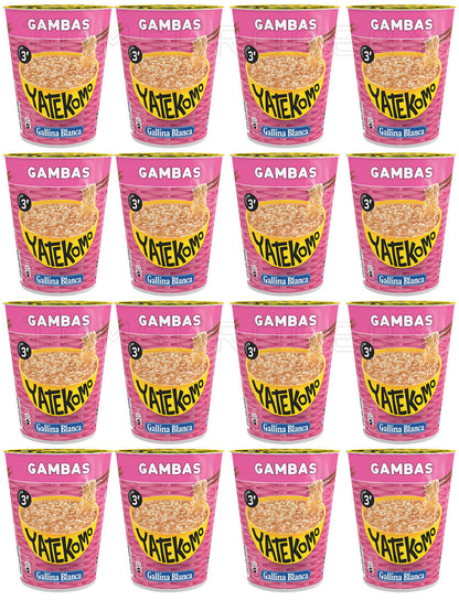 16 GALLINA BLANCA YATEKOMO Gambas Prawn Flavor Instant Noodle Maal Buckets 60g