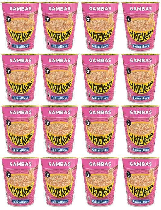 16 GALLINA BLANCA YATEKOMO Gambas Prawn Flavor Instant Noodle Maal Buckets 60g