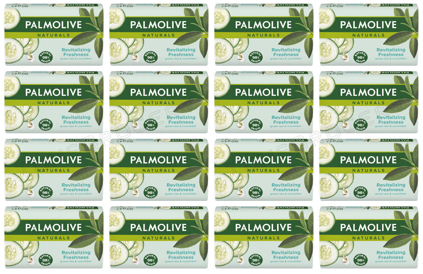 16 PALMOLIVE Revitalizing Freshness Natural Green Tea & Cucumber Bar Soaps 90g