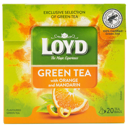 4 LOYD MANDARIN & ORANGE Flavored Green Tea Infusion (80 servings total)