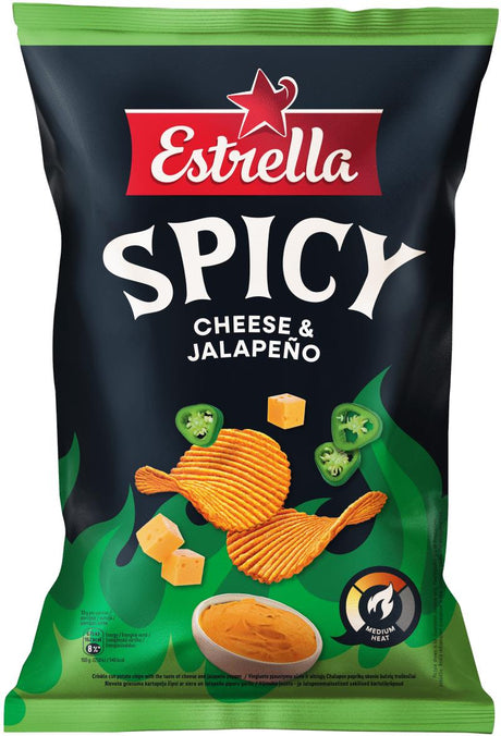 ESTRELLA SPICY Cheese & Jalapeno Flavor Potato Chips European Snacks 115g 4oz