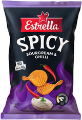 6 ESTRELLA SPICY Sourcream & Chilli Flavor Potato Chips 115g 4oz