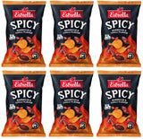 6 ESTRELLA SPICY Barbecue & Chilli Flavor Potato Chips 115g 4oz