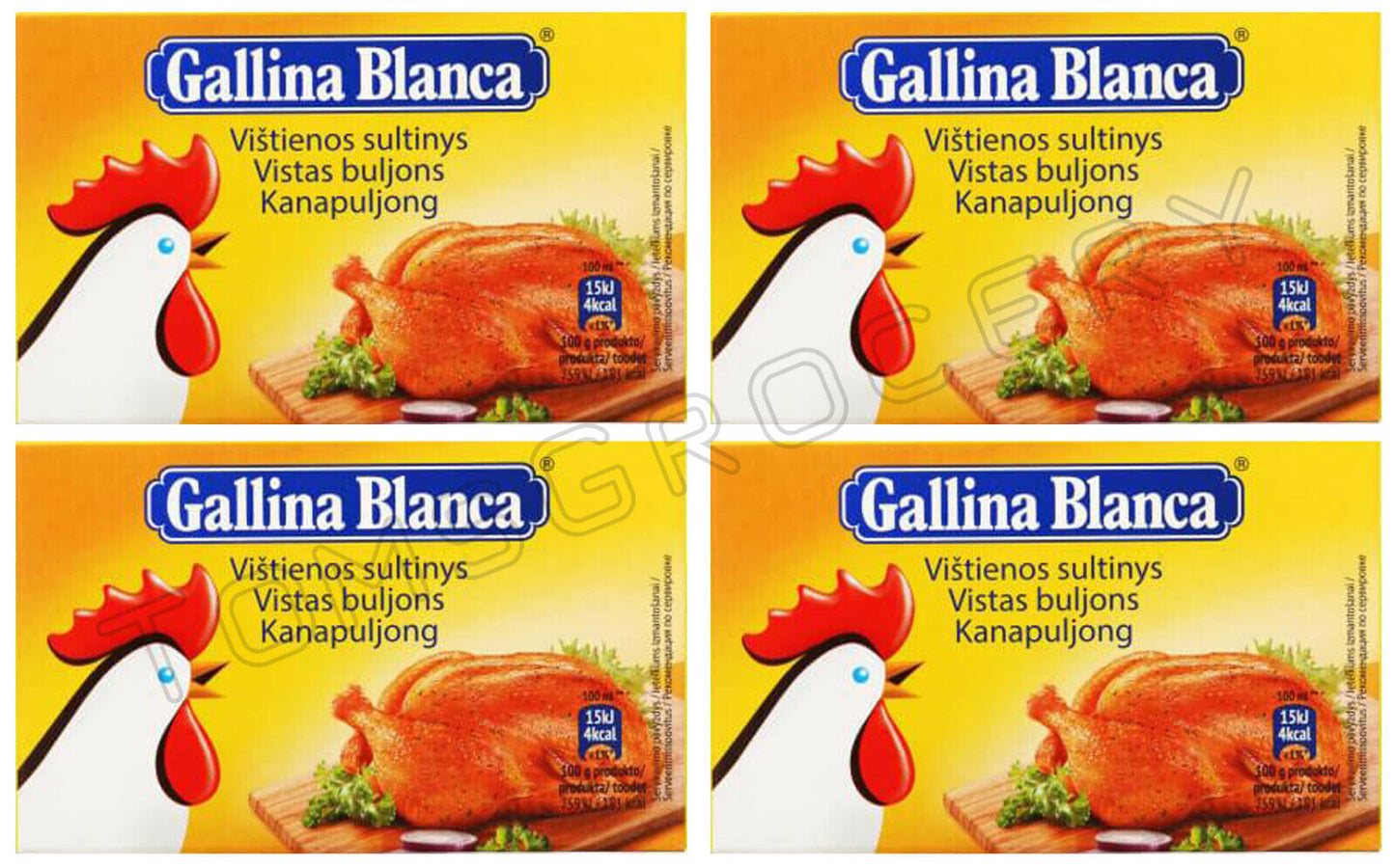 4 GALLINA BLANCA CHICKEN Soup Cubes Bouillon Broth Preparation Spices 80g 2.8oz