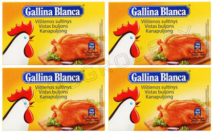 4 GALLINA BLANCA CHICKEN Soup Cubes Bouillon Broth Preparation Spices 80g 2.8oz