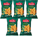 5 BAGS ESTRELLA SPRING ONION Flavor Potato Chips 130g 4.6oz