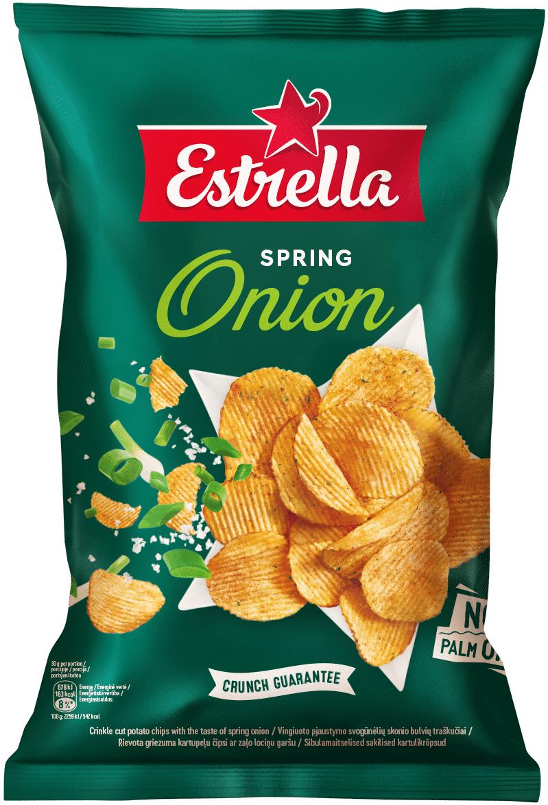 5 BAGS ESTRELLA SPRING ONION Flavor Potato Chips 130g 4.6oz