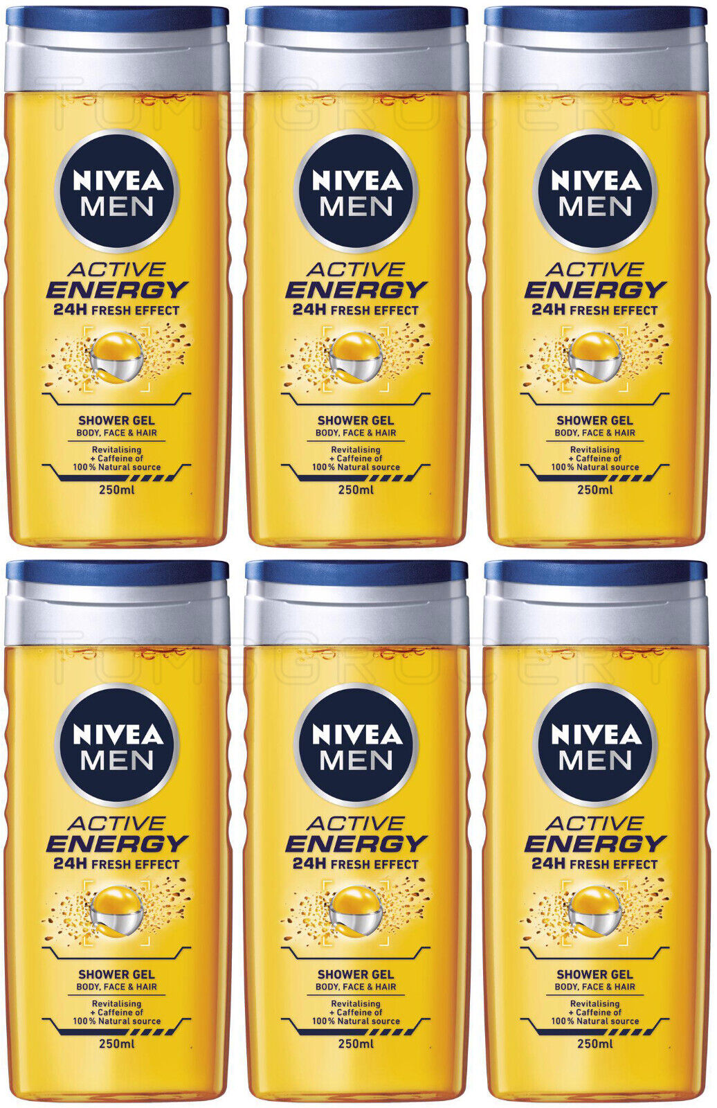 6 NIVEA MEN ACTIVE ENERGY Revitalizing Shower Gel with Caffeine 250ml