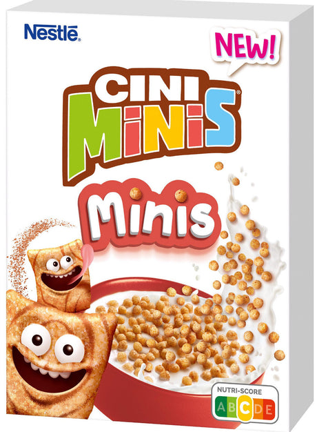 4 BOXES CINI MINIS Cinnamon Flavor Breakfast Cereals NEW 300g 10.5oz