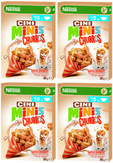 4 CINI MINIS CHURROS Super Crunchy Cinnamon Flavor Breakfast Cereal 300g 10.5oz