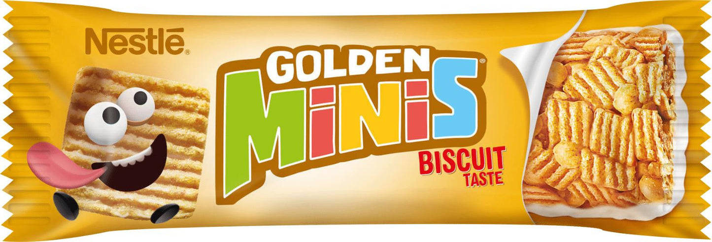 12 GOLDEN MINIS Biscuit Taste Breakfast Cereal Bars Snacks Sweets 25g 0.88oz