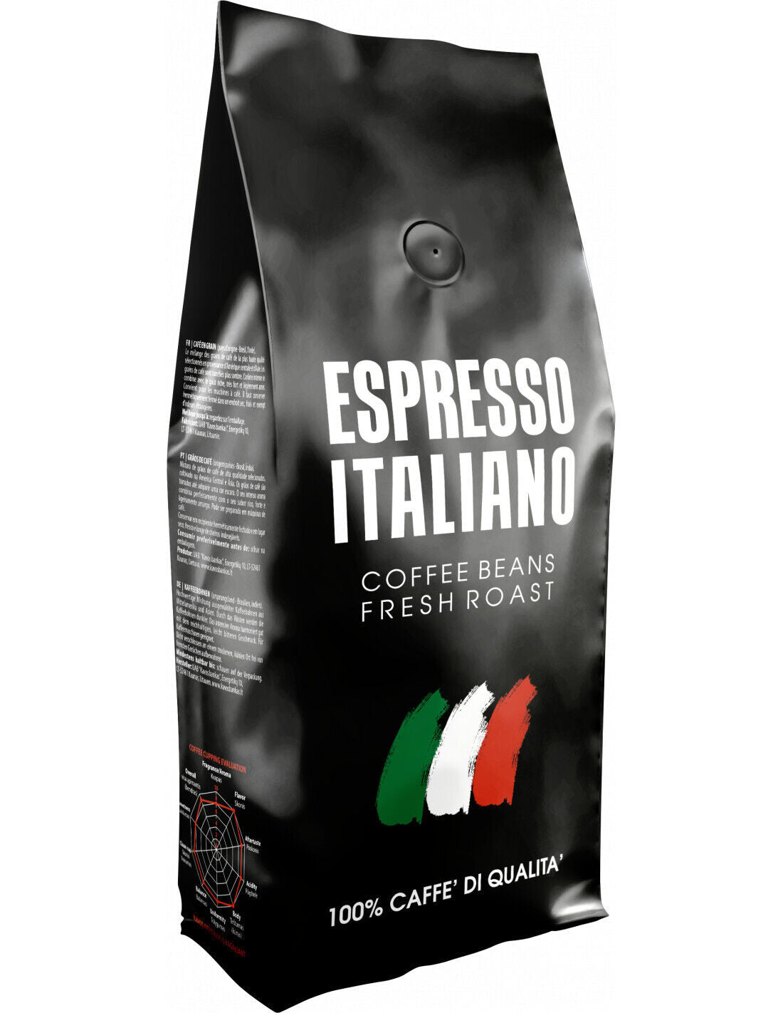 ESPRESSO ITALIANO Coffee Beans Fresh Roast 100% CAFFE DI QUALITA 1kg 35oz Bag