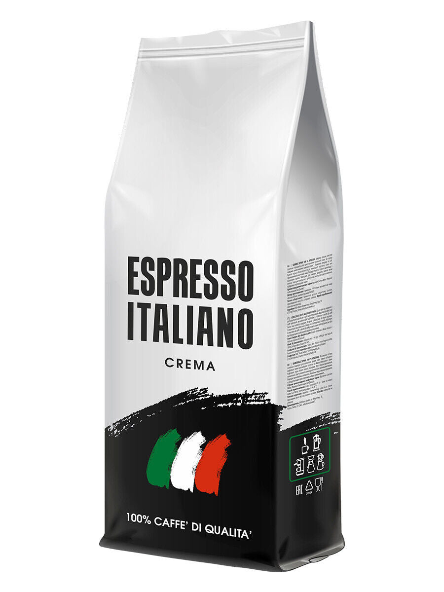 ESPRESSO ITALIANO CREMA Coffee Beans 100% CAFFE DI QUALITA 1kg 35oz Bag