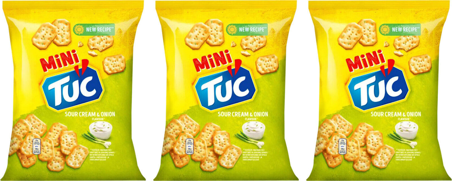 12 TUC Mini Sour Cream & Onion Flavor Crackers Bites Crisps Snacks 100g 3.5oz