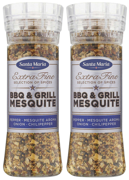 2 SANTA MARIA BBQ & GRILL MESQUITE Spice Grinders For Meat & Vegetables 285g