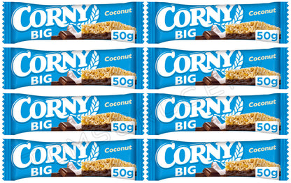 8 CORNY COCONUT Flavor Healthy Energy Breakfast Cereal Bars Snacks Sweets 50g