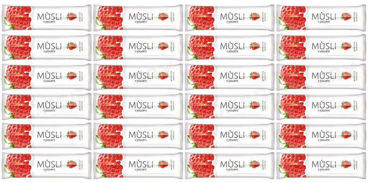 TEKMAR MUSLI Strawberry & Yogurt Flavor Cereal Bars 24 x 30g