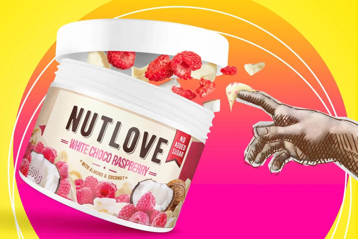 NUTLOVE WHITE CHOCO RASPBERRY Chocolate Cream Spread Dessert Sweets 500g 17oz
