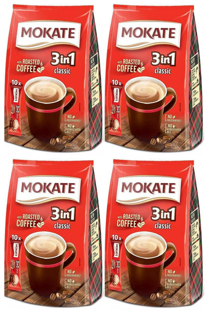 4 MOKATE CLASSIC 3in1 Instant Coffee Bags with Roasted Coffee 170g 6oz