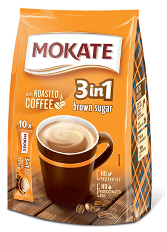 MOKATE 3in1 BROWN SUGAR Instant Coffee Bag with Roasted Coffee 170g 6oz