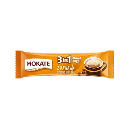 MOKATE 3in1 BROWN SUGAR Instant Coffee Bag with Roasted Coffee 170g 6oz