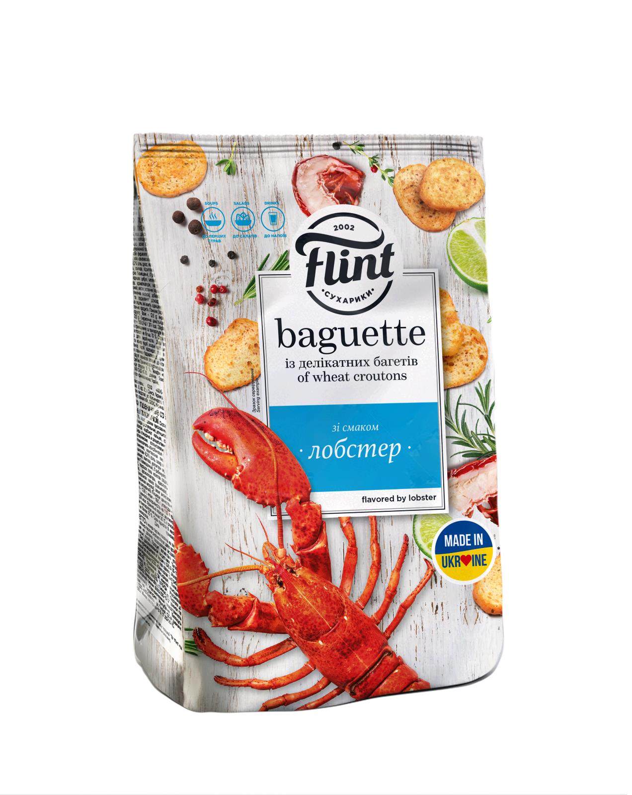 4 FLINT BAGUETTE LOBSTER Flavor Baked Bread Crisps Beer Snacks 90g 3.1oz