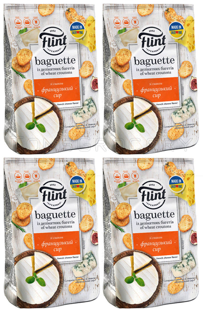 4 FLINT BAGUETTE FRENCH CHEESE Flavor Baked Bread Crisps Beer Snacks 90g 3.1oz