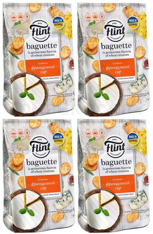 4 FLINT BAGUETTE FRENCH CHEESE Flavor Baked Bread Crisps Beer Snacks 90g 3.1oz