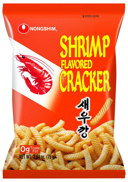 6 BAGS SHRIMP FLAVORED CRACKERS Asian Chips Snacks Treats Nongshim 75g 2.64oz