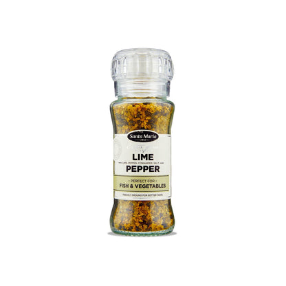 3 SANTA MARIA LIME PEPPER Spice Grinders Seasoning For Fish & Vegetable 90g