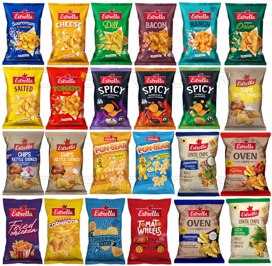 ESTRELLA POTATO CHIPS SNACKS CRISPS Large Variety Pick Your Best Flavor