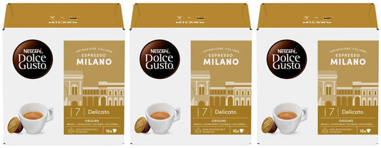3 NESCAFE ESPRESSO MILANO Delicato Dolce Gusto Coffee Capsules Boxes New