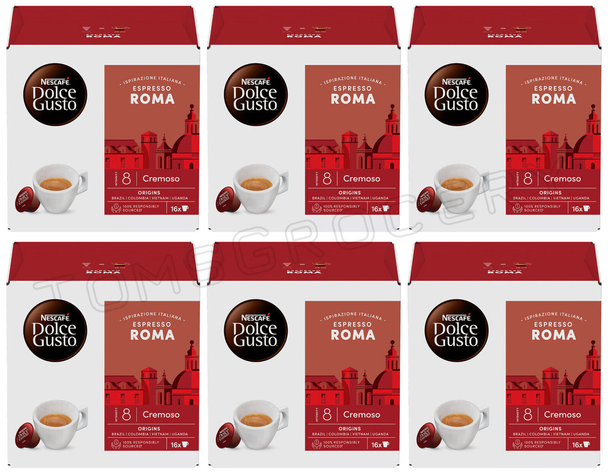 6 NESCAFE ESPRESSO ROMA Cremoso Dolce Gusto Coffee Capsules Pods Boxes New