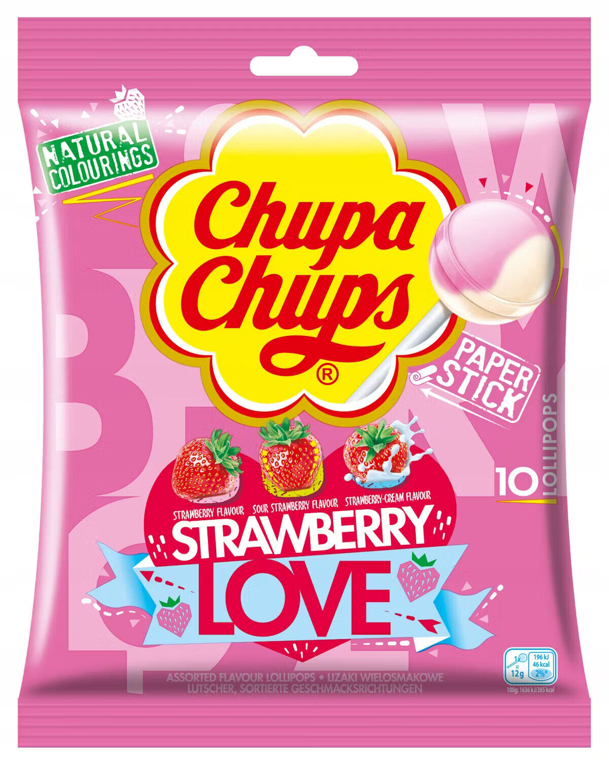CHUPA CHUPS STRAWBERRY LOVE Assorted Lollipops Party Sweets Candy Bag 120g 4.2oz