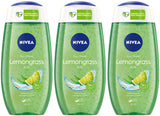 3 NIVEA Lemongrass & Oil Pearls Care Shower Gel Bottles Made in Germany 250ml