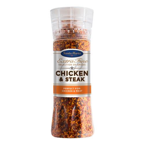 4 SANTA MARIA CHICKEN & STEAK Extra Fine Spice Mix Grinders 250g 8.8oz